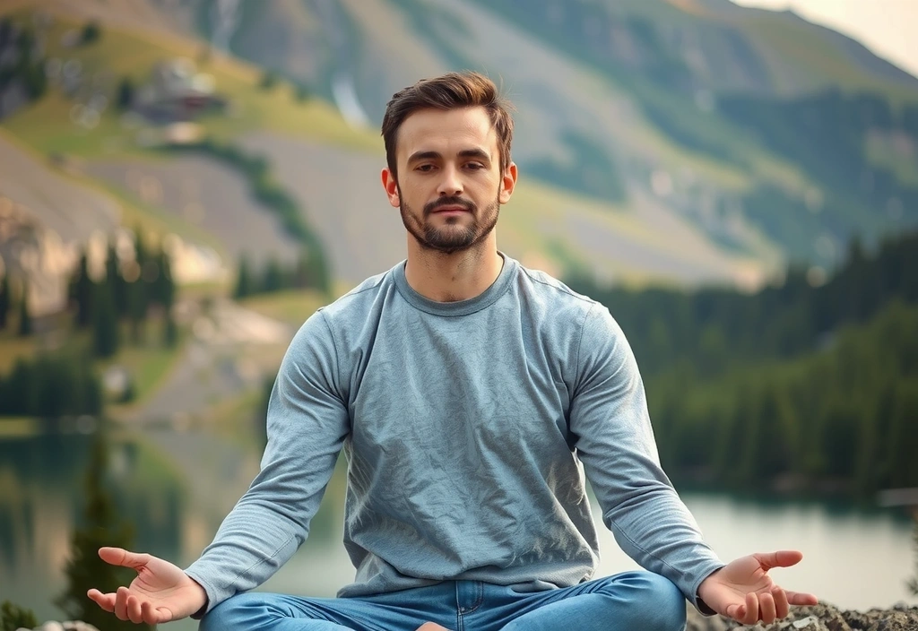 Man meditating, representing stress relief and mental well-being